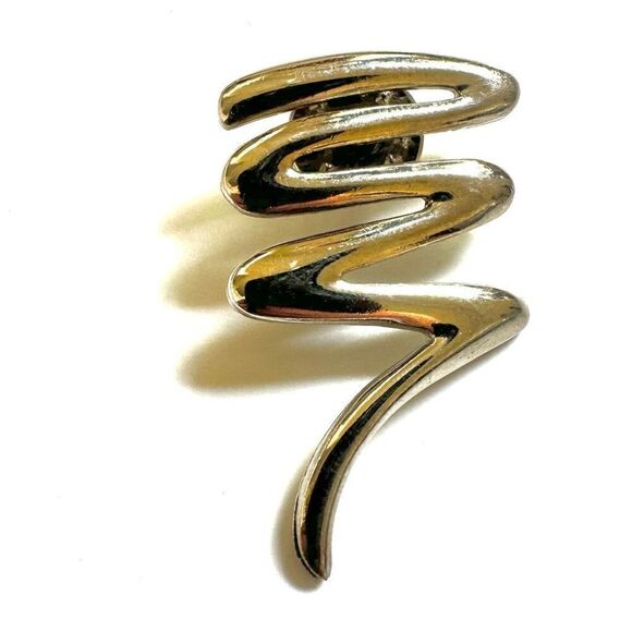 Silver tone squiggle vintage pin - Picture 6 of 6